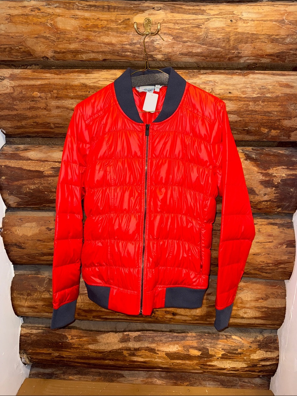 ❤️NWOT M Athleta Down Filled Bomber Puff Zip Up Jacket
